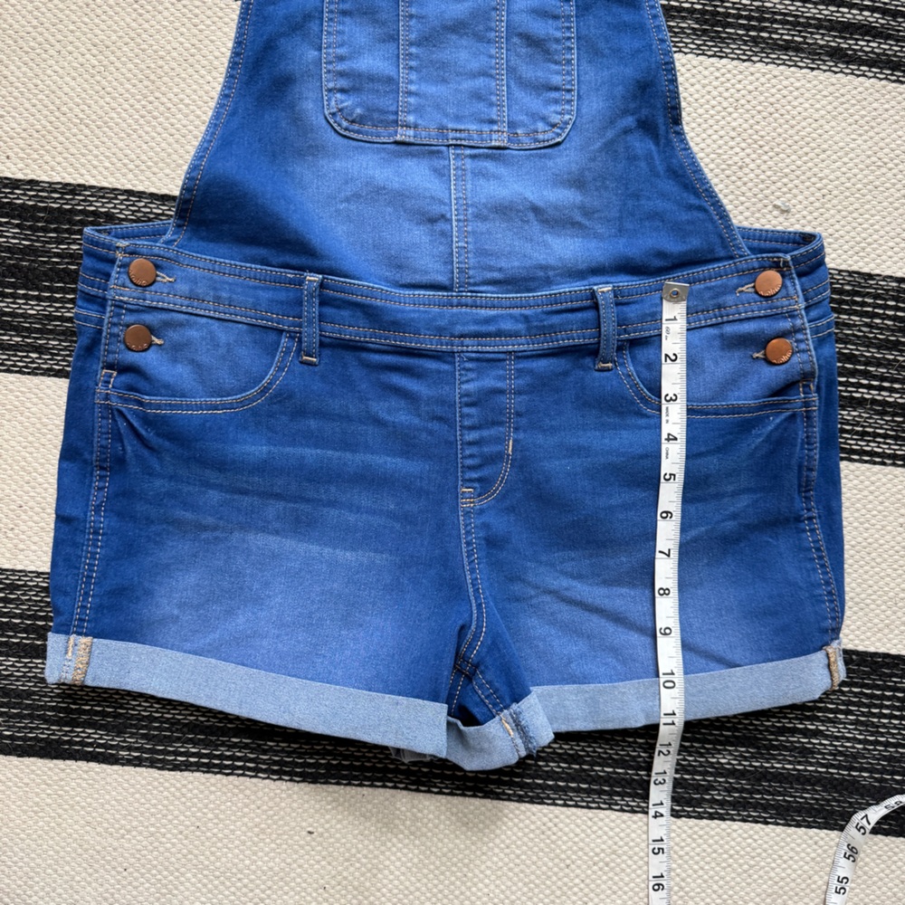 No Boundaries Overalls Womens Blue Denim Short Jumpsuit Size L(11-13) - Picture 5 of 10